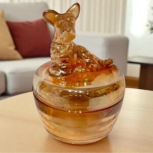 Vintage 1940’s Jeannette Scottie Dog Trinket Jar